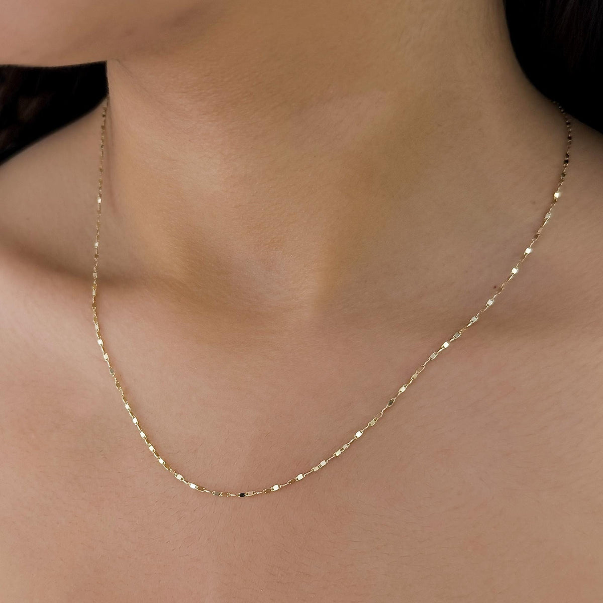 Mirror Necklace Solid Gold / Solid Gold Mirror Chain Necklace / 14K Gold Mirrored Glistening Necklace / 14k Mirror Chains / Mirror Chain Solid / 14k Sequin Necklace / Mirror Necklace 14 Kt Gold / 14ct Necklaces / 1.1MM Mirror Chain Necklace