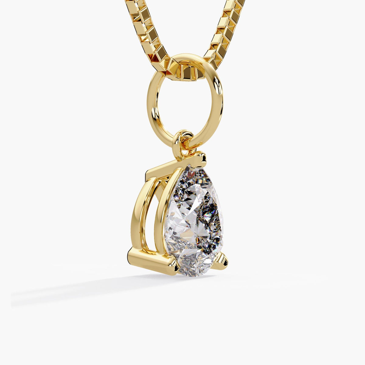 14K Pear Diamond Pendant, IGI Certified 14K Lab Grown Diamond Pendant, 1-3CT