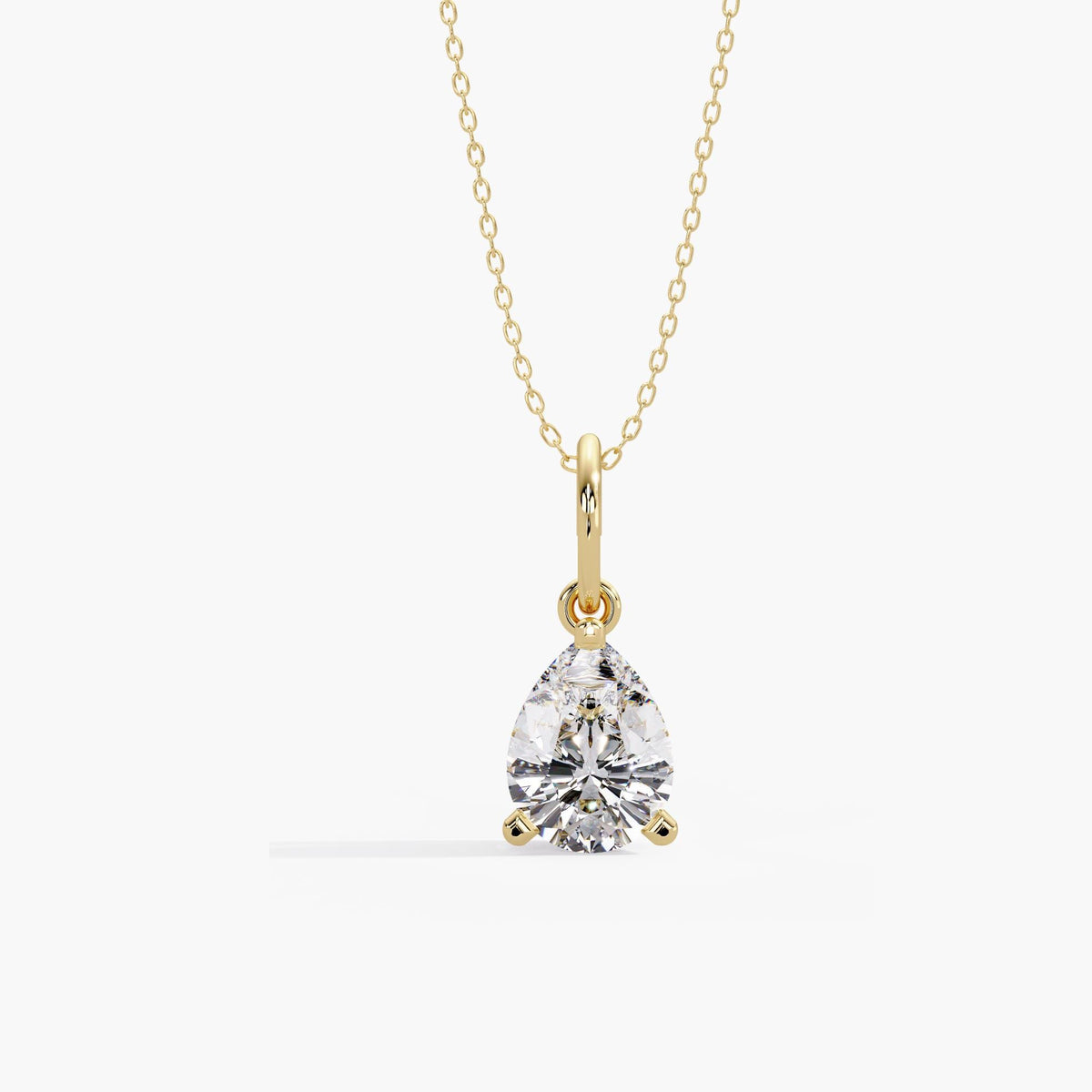 Pear Diamond Pendant, Pear Diamond Charm, Lab Grown Diamond Pendant, Pear Diamond Necklace, Pear Shaped Diamond Pendant, IGI Certified Diamond Necklace, Lab Diamond Pendant, 14K Gold Solitaire Diamond Pendant, Pear Cut Lab Diamond Pendant