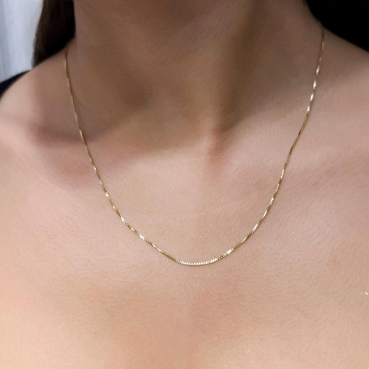 14K Box Chain Gold / Solid Gold Box Chain 0.9MM / 14K Gold Box Chain 20 / 14K Gold Adjustable Necklace / Classic Box Chain / Gold Chain for Charms / Thin Gold Box Chain / Gold Necklaces for Women 14KT / Solid 14K Box Chain Lobster