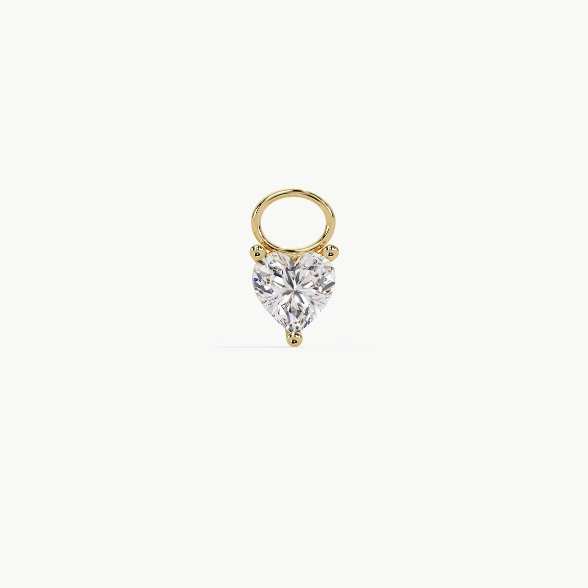 Heart Lab Diamond Drop Earrings Charm / Diamond Earrings Dangle / Dangle Earrings 14K / Solitaire Earring Charm / Lab Grown Dangling Diamond