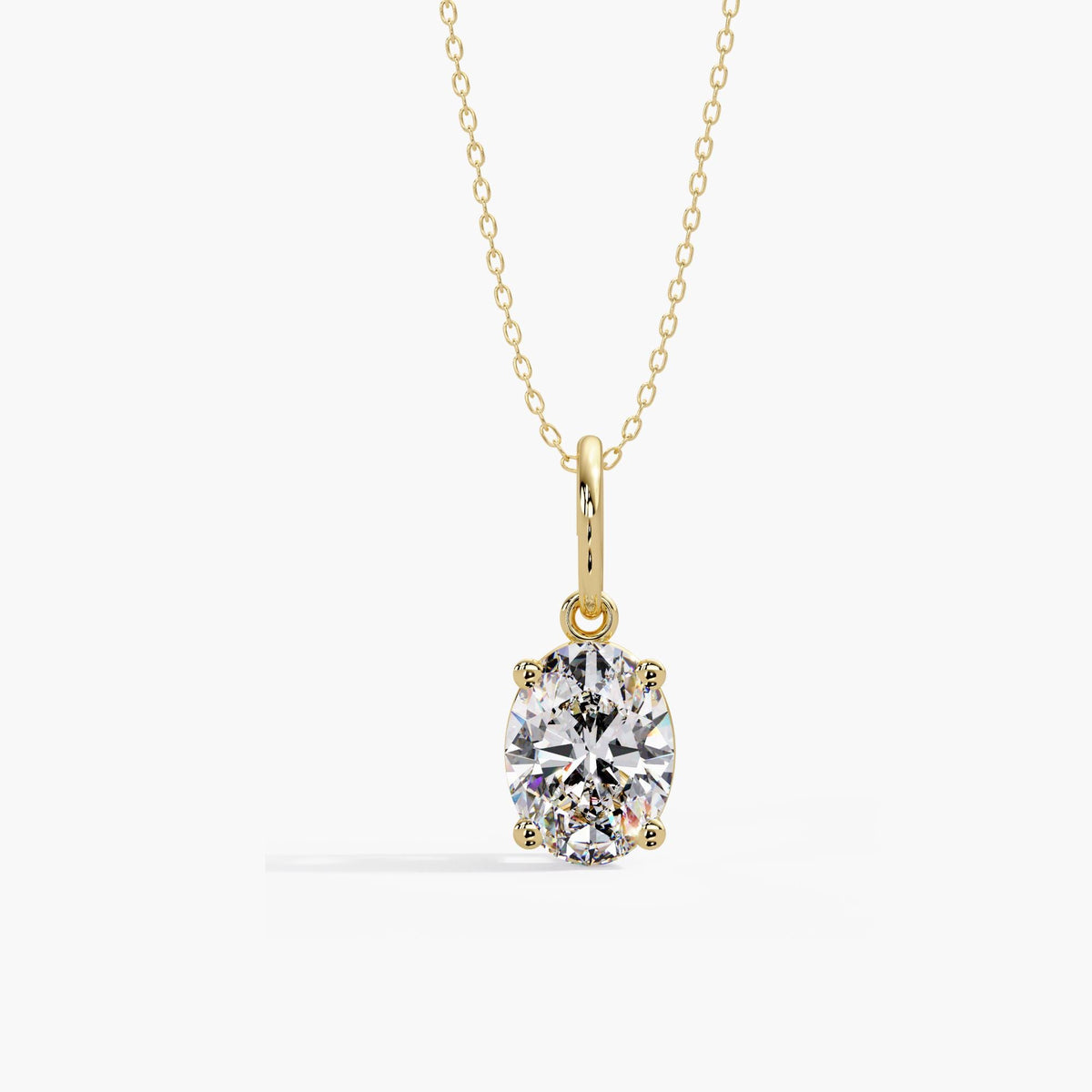 lab grown diamond pendant / oval solitaire necklace / solitaire diamond pendant / lab created diamond pendant oval / diamond pendant with chain / certified lab grown necklace / gold diamond pendant / 1 carat diamond solitaire necklace / oval lab grown necklace / lab grown diamond necklace