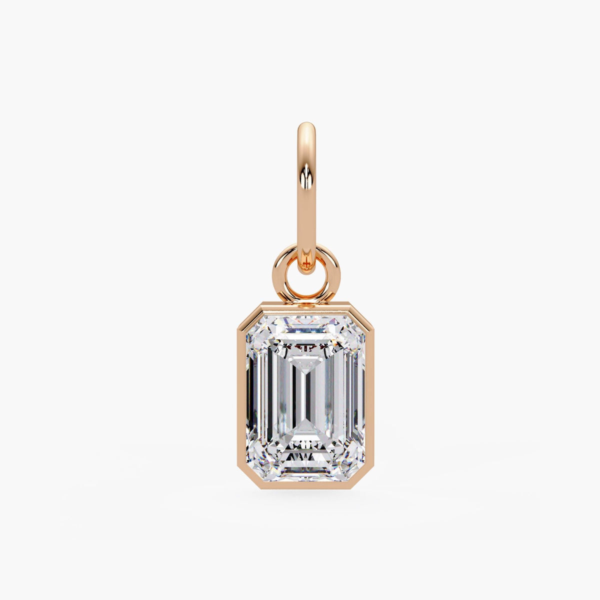 Rose Gold Emerald Cut Lab Diamond Necklace