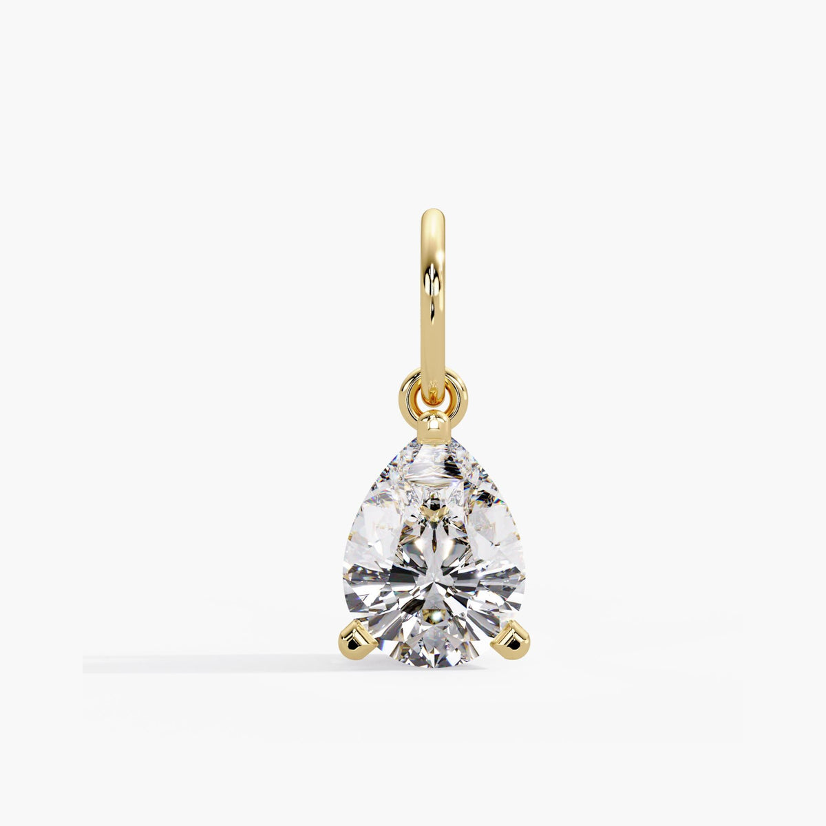 14K Pear Diamond Pendant, IGI Certified 14K Lab Grown Diamond Pendant, 1-3CT