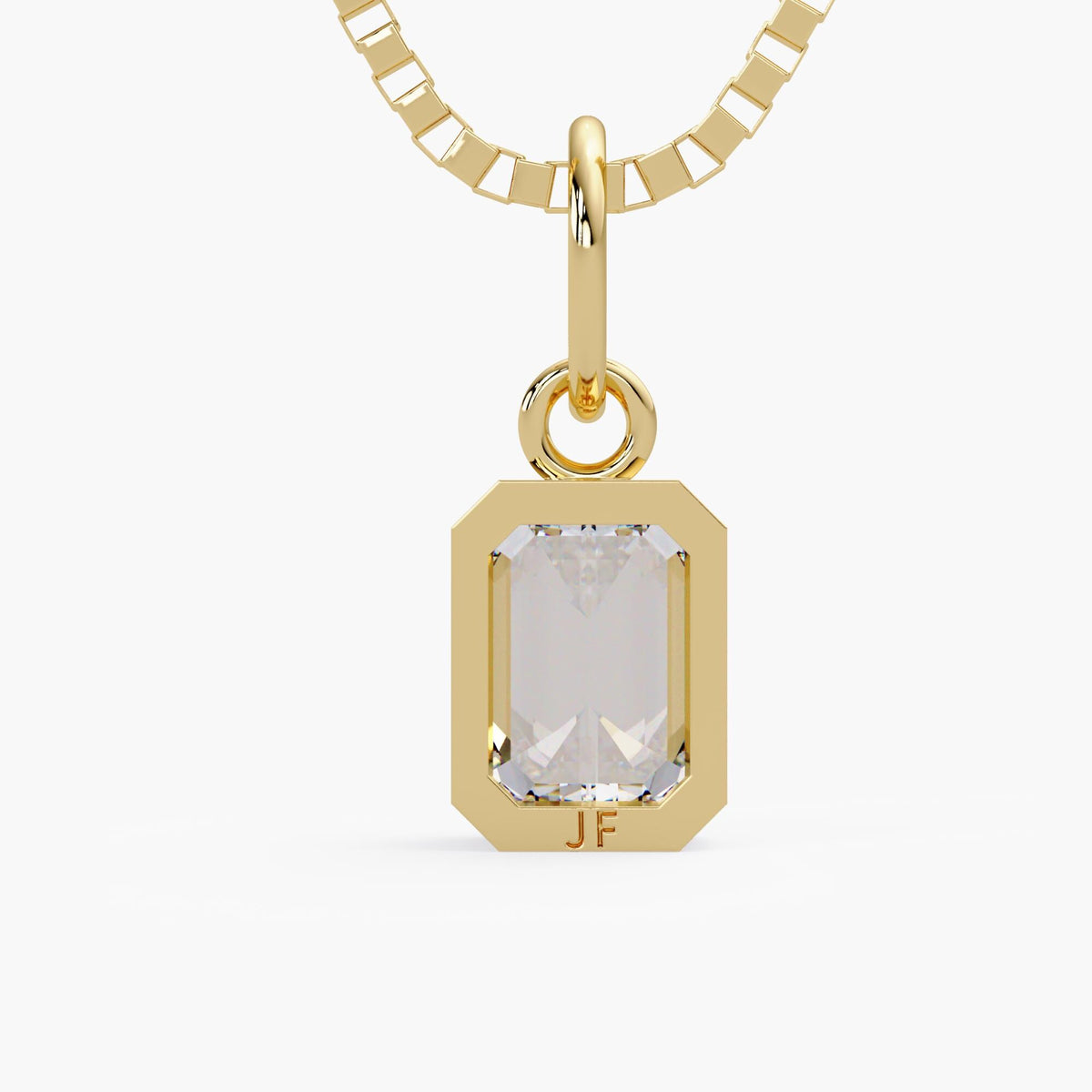 Emerald Cut Lab Grown Diamond Pendant Size