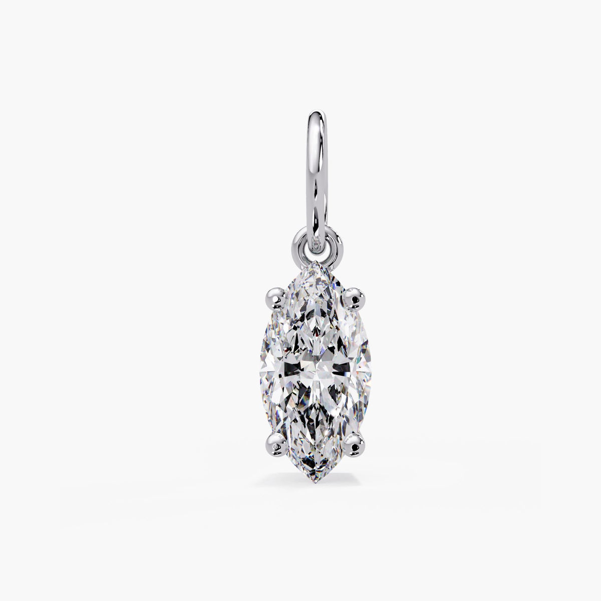 Marquise cut lab grown diamond pendant in 14K white gold
