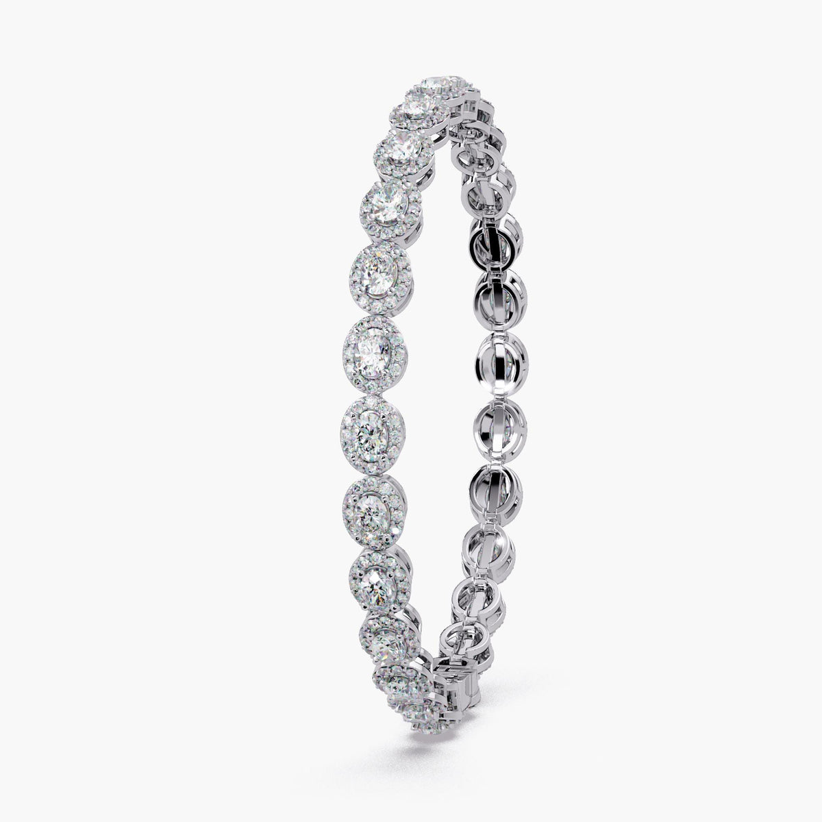 White Gold Oval Diamond Bracelet / VS F Lab Grown Diamonds
