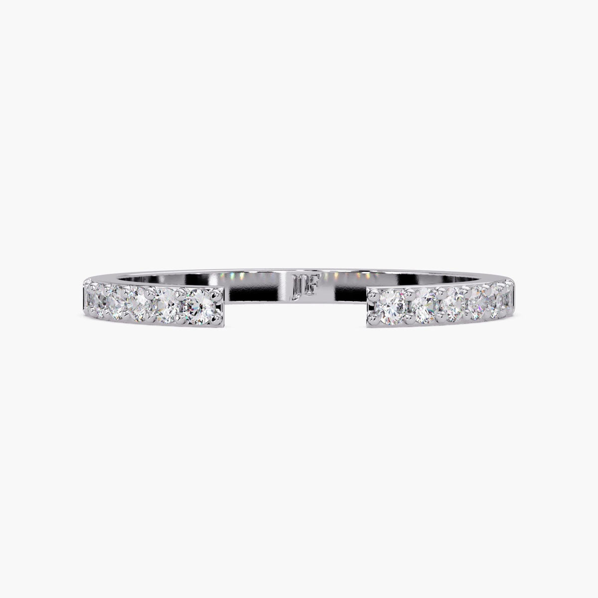 14K Solid Gold Open Gap Diamond Ring, 0.20 CT Lab Grown Diamond Open Cuff Ring, Stackable Wedding Band, Spacer Ring
