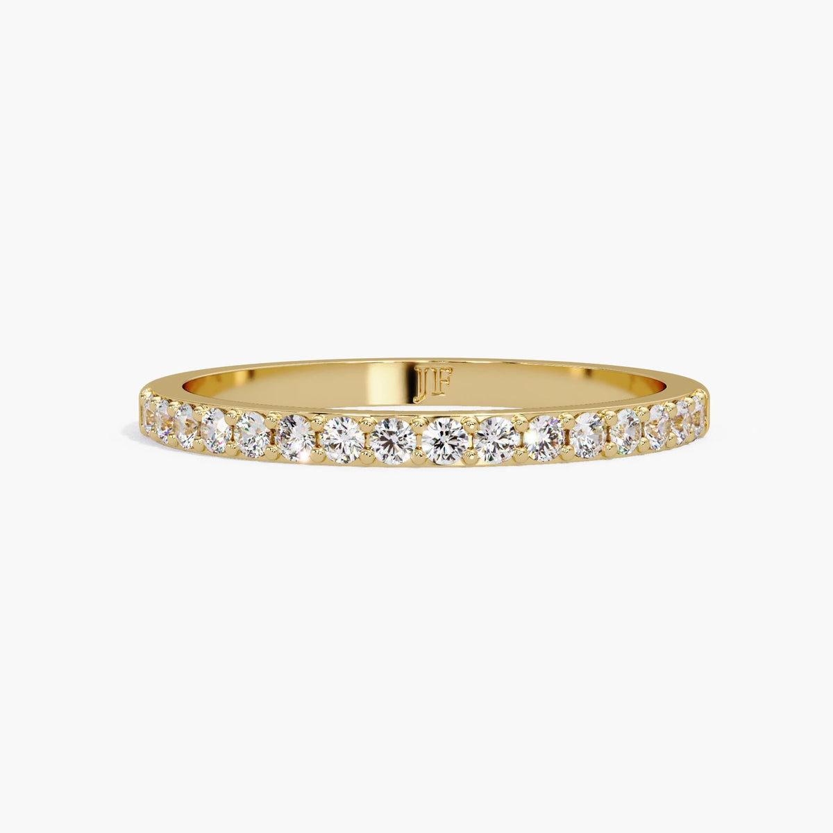 Half Eternity Diamond Ring / 14K Gold Wedding Band / Lab Grown Diamond Ring / Thin Diamond Band / Pavé Diamond Ring / Stackable Diamond Ring