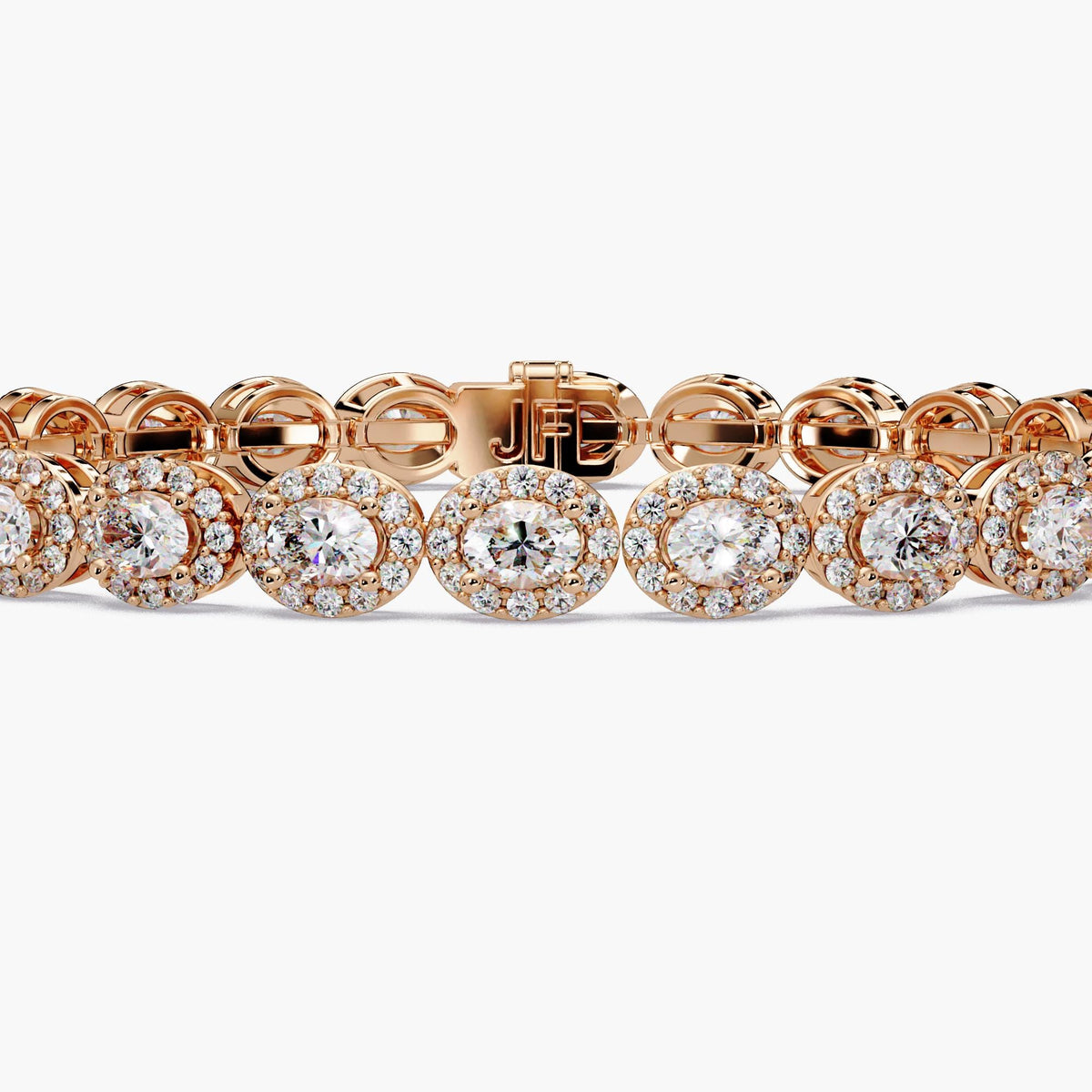 Rose Gold Oval Tennis Bracelet / Bridal Diamond Bracelet