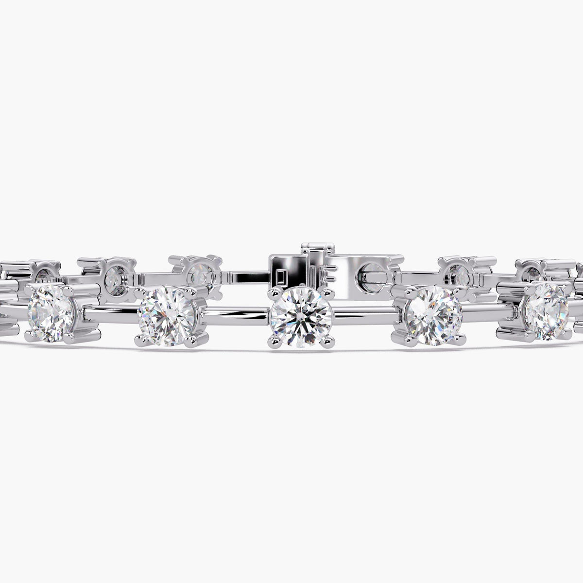 Classic round diamond bracelet crafted in 14K solid white gold