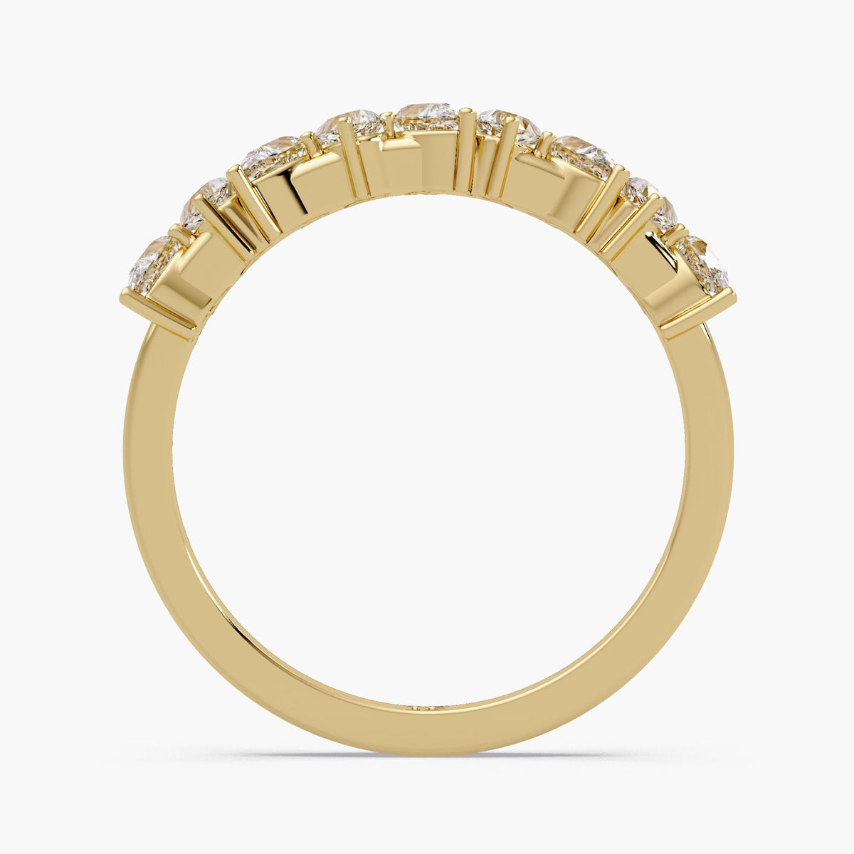 Pear Diamond Anniversary Ring in 14K Yellow Gold with 0.30 CT Lab Grown Diamonds