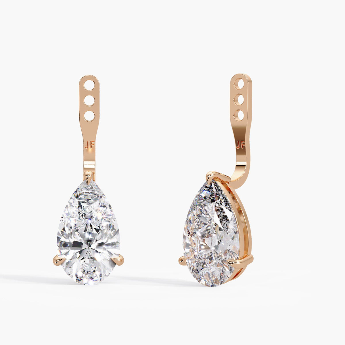 14K rose gold Diamond Earring Jacket / Solitaire Earring Jacket / Lab Diamond Pear Jacket / Earring Jacket / Pear Earring Jacket / Only Jackets in Earrings / 14K Earring Jackets / Jacket Earring Solid Gold / Ear Jacket Diamond / Ear Jacket Lab Grown / Pear Diamond Jacket Earring Lab