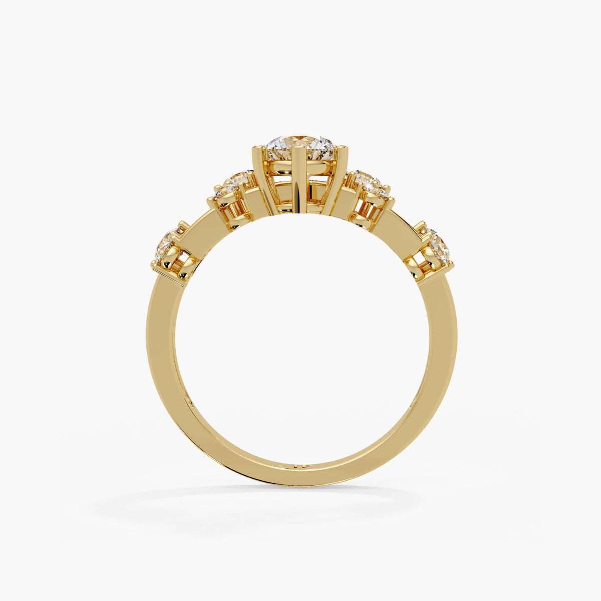 14k yellow gold Scattered ring / Gold band with scattered diamonds / Diamond cluster band / Unique diamond cluster ring / Confetti diamond ring / Diamond dot ring / Gold wedding with diamonds