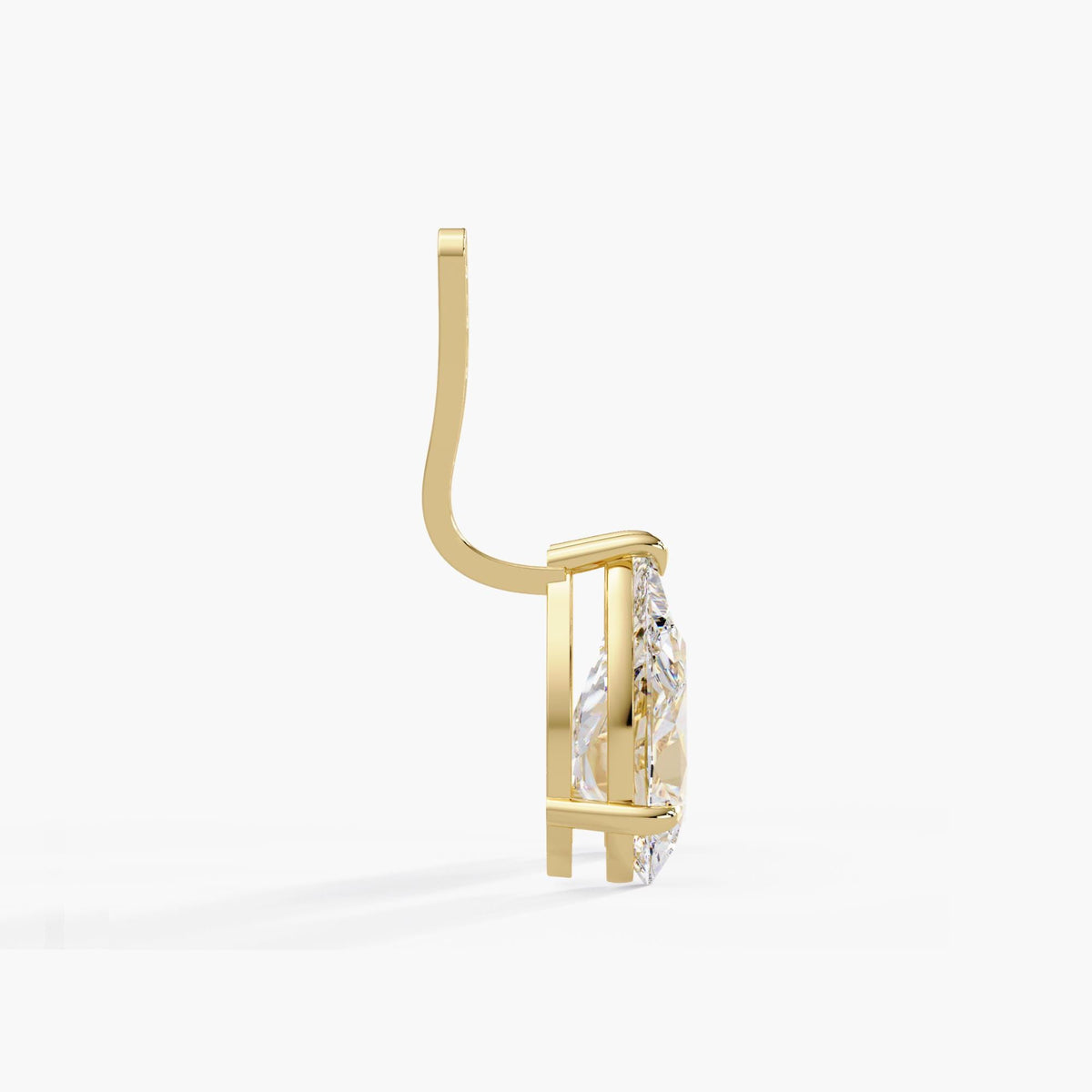 14K yellow gold Diamond Earring Jacket / Solitaire Earring Jacket / Lab Diamond Pear Jacket / Earring Jacket / Pear Earring Jacket / Only Jackets in Earrings / 14K Earring Jackets / Jacket Earring Solid Gold / Ear Jacket Diamond / Ear Jacket Lab Grown / Pear Diamond Jacket Earring Lab