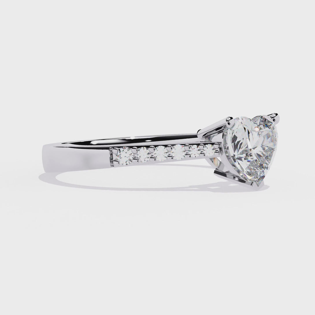Heart Ring | Lab Grown Diamond Promise Ring | 14K Gold