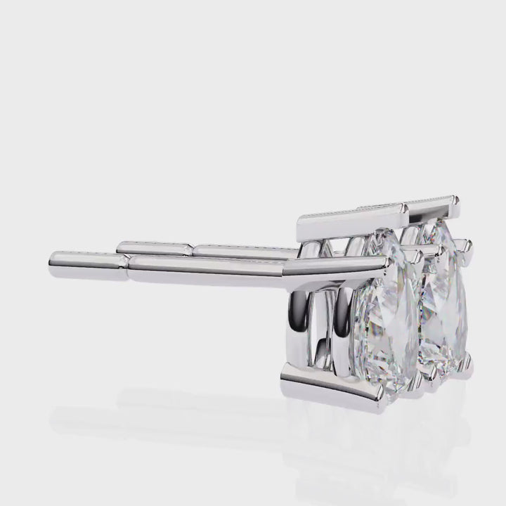 14K Gold Pear Lab Grown Diamond Stud Earrings, 0.50 CTW - 2 CTW