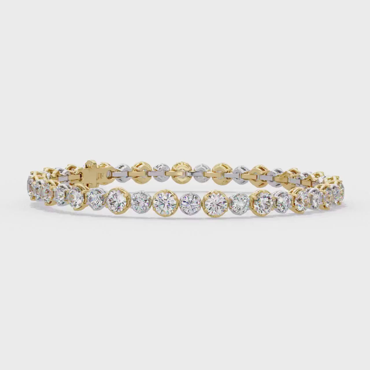 Graduated Lab Diamond Tennis Bracelet 4.75 CTW | Two Tone 14K Gold