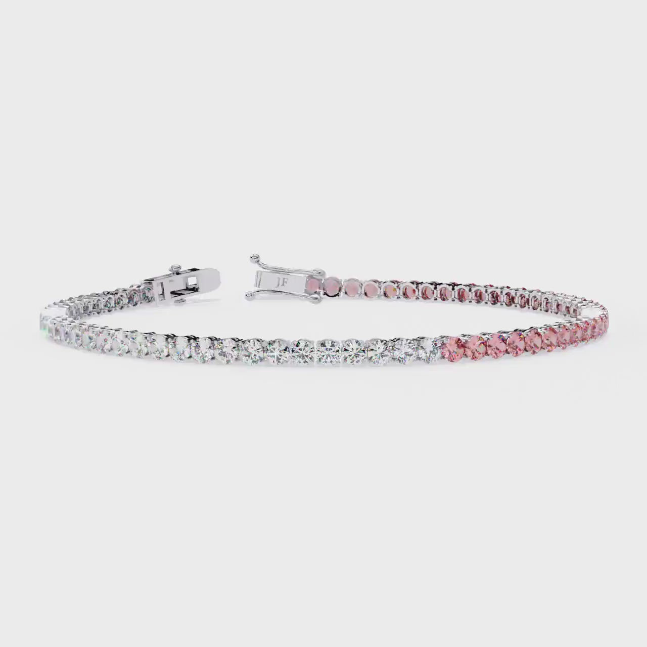 5 Ctw Fancy Pink & White Lab-Grown Diamond Round Cut Tennis Bracelet