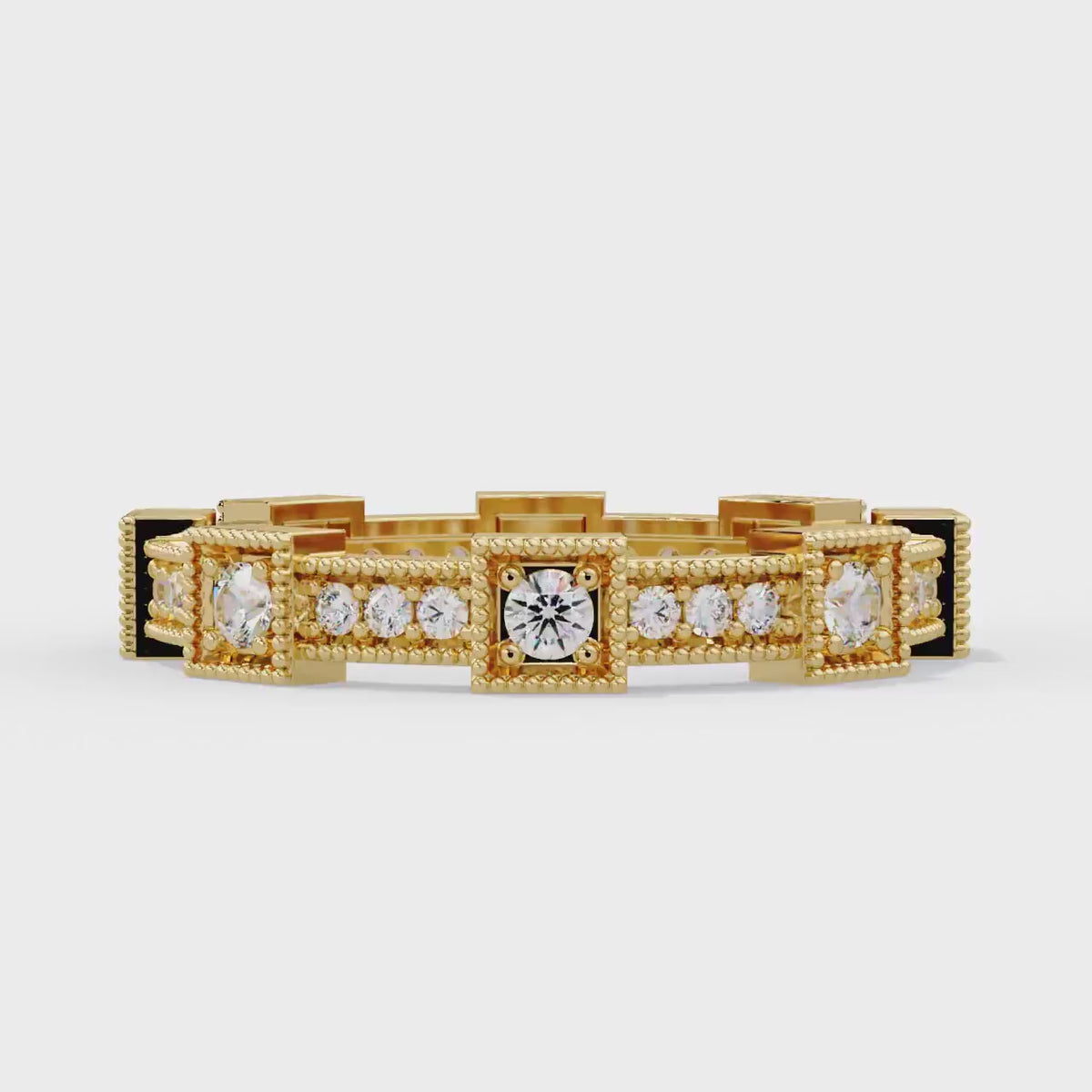 14K Gold 0.47 CTW Lab Grown Diamond Eternity Band, Milgrain Wedding Band, Stackable Anniversary Ring