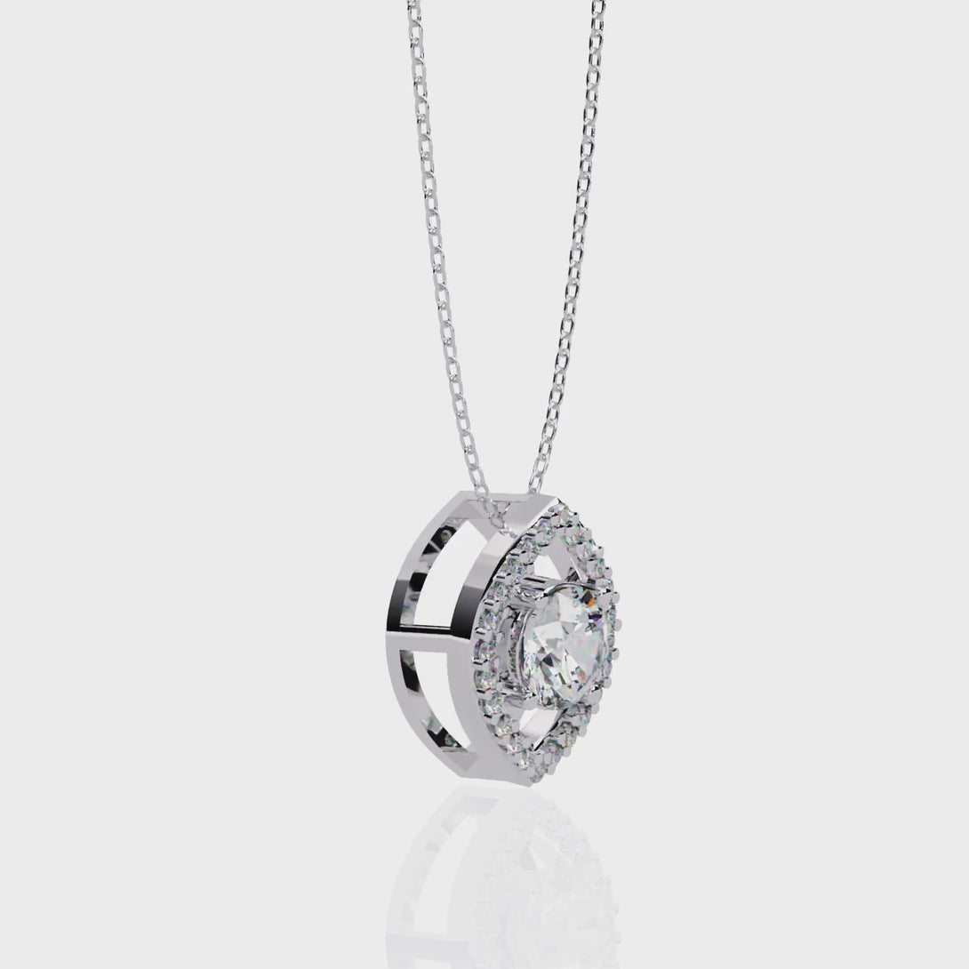 Delicate Oval Solitaire Lab Grown Diamond Necklace | 14K Gold