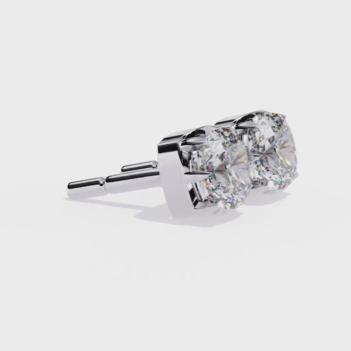 Cushion Square Lab Grown Diamond Stud Earring 14k Real Gold Cut Down Setting Dainty Elegant Earrings Minimalist Solitaire Studs