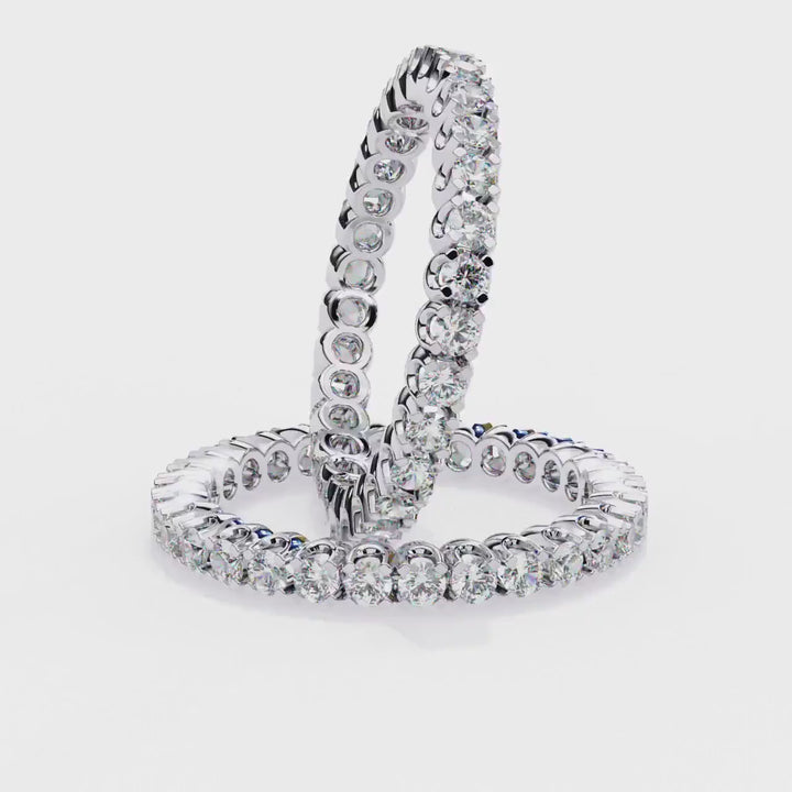 14K Gold 1 Ct Round Diamond Eternity Band - 2MM Stone Anniversary Ring