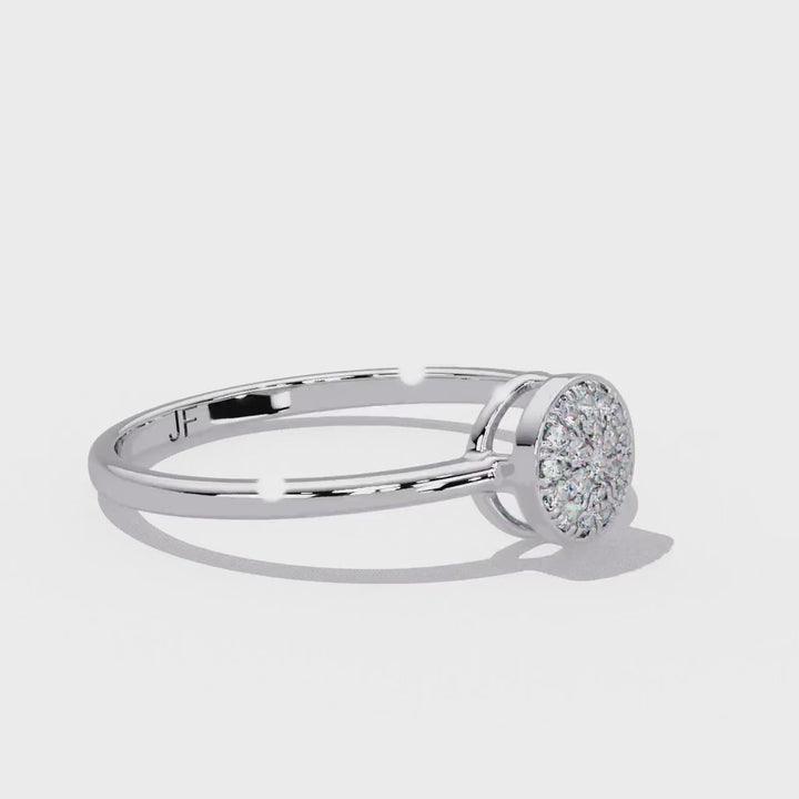 14K Gold Pave Diamond Signet Ring | Natural Diamond Cluster Ring | Diamond Pinky Ring