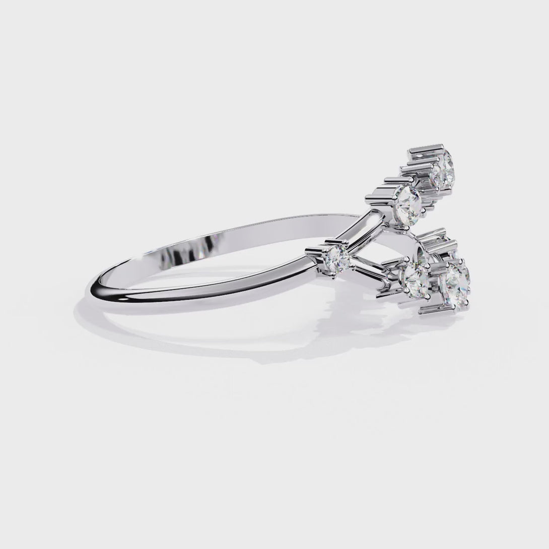 Crown Cluster Ring | Natural Diamond | 14K Gold