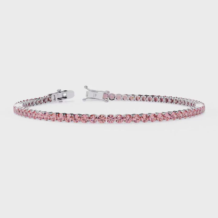 5ctw Lab Grown Pink Diamond Tennis Bracelet - 14k Solid Gold