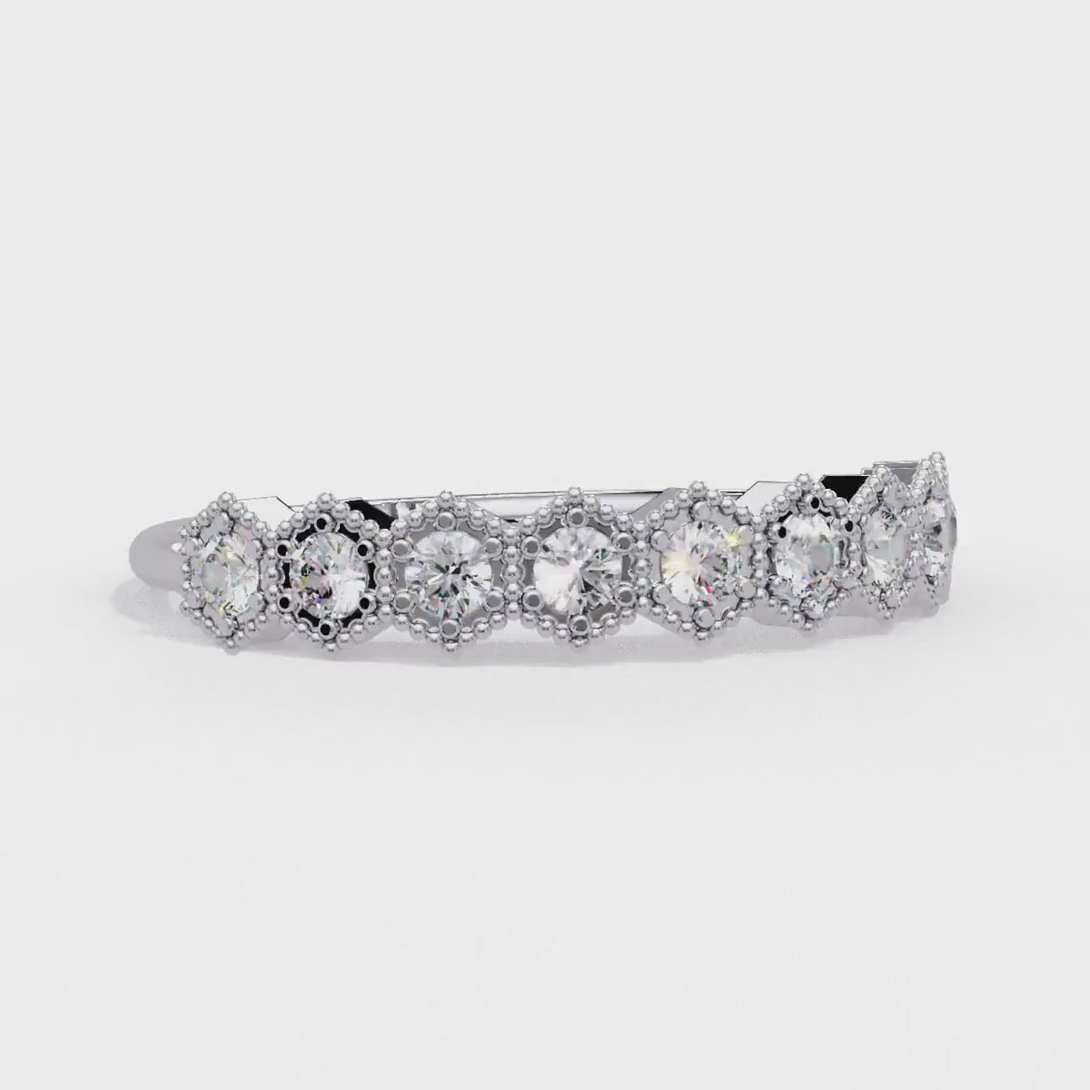 14K Gold Natural Diamond Wedding Band, 0.27CTW Milgrain Stacking Ring, Vintage Inspired Anniversary Band