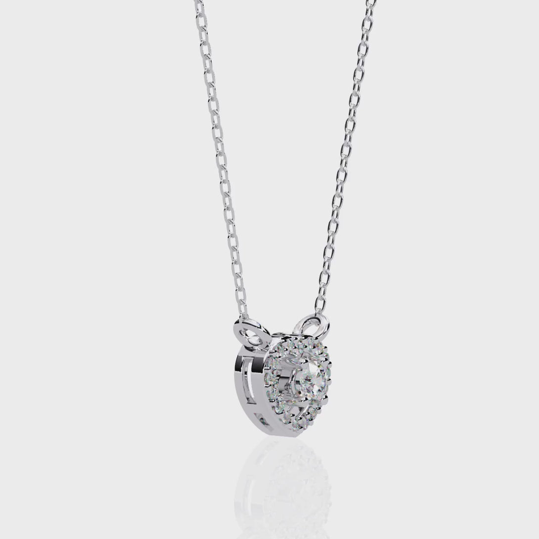 Floating Oval Solitaire Pendant Necklace | Lab Grown Diamond | 14K Gold