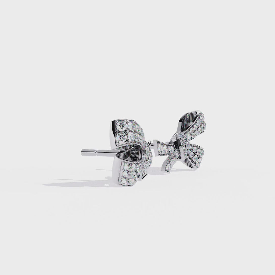 Bow Design Stud Earrings | Lab Grown Diamonds | 14K Gold