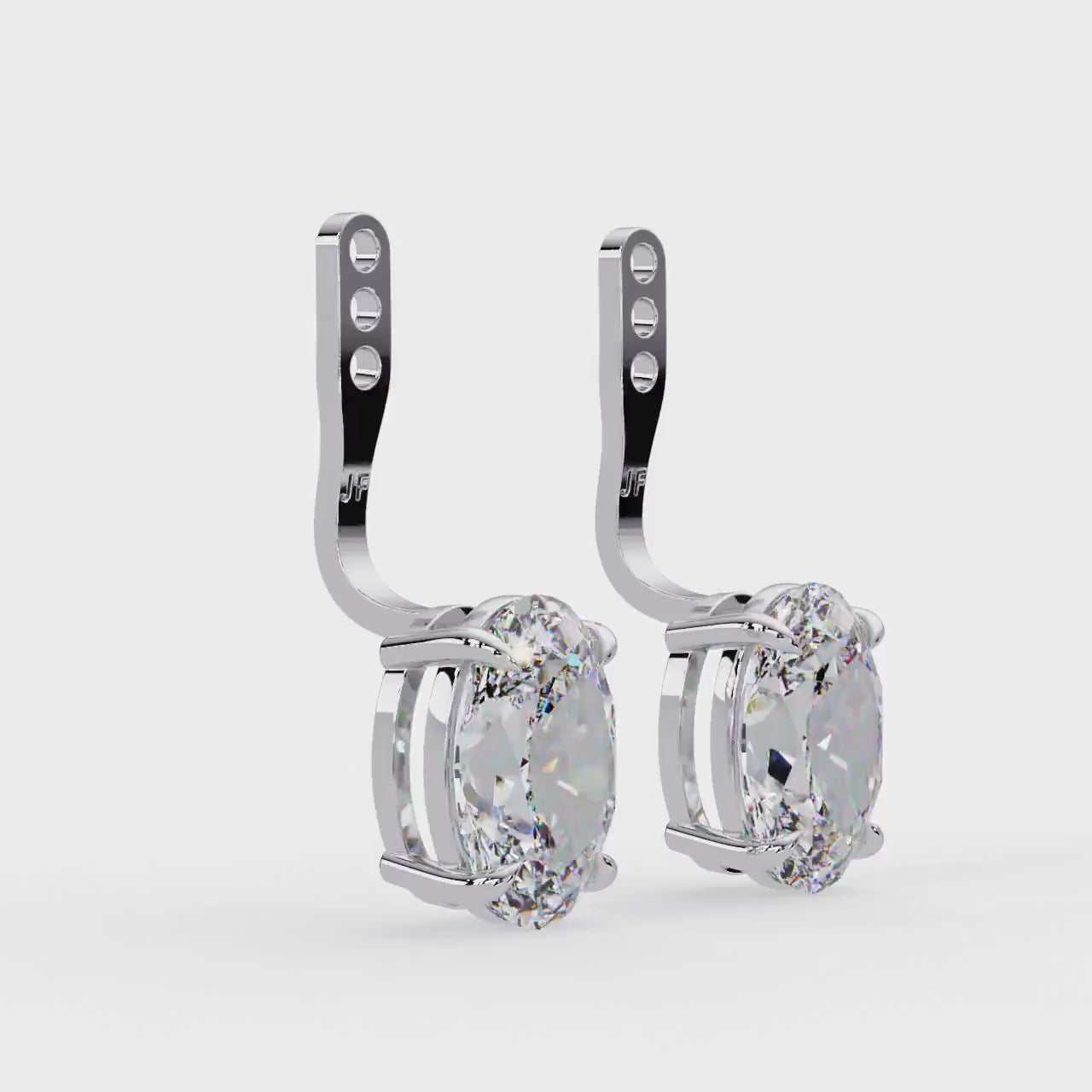 14K Gold Oval Cut Lab Grown Diamond Earring Jackets, IGI Certified 1–4 CTW, Diamond Stud Jacket