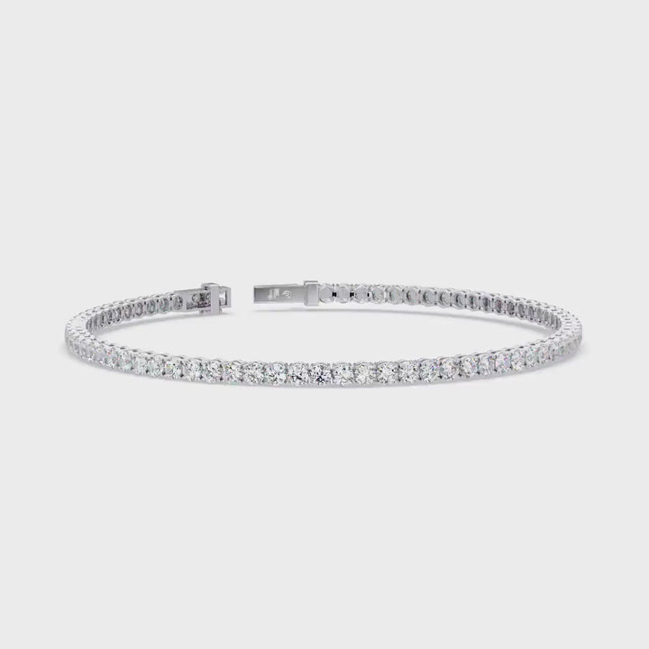 4ctw Lab Grown Diamond Tennis Bracelet: 14k Gold Bridal Jewelry