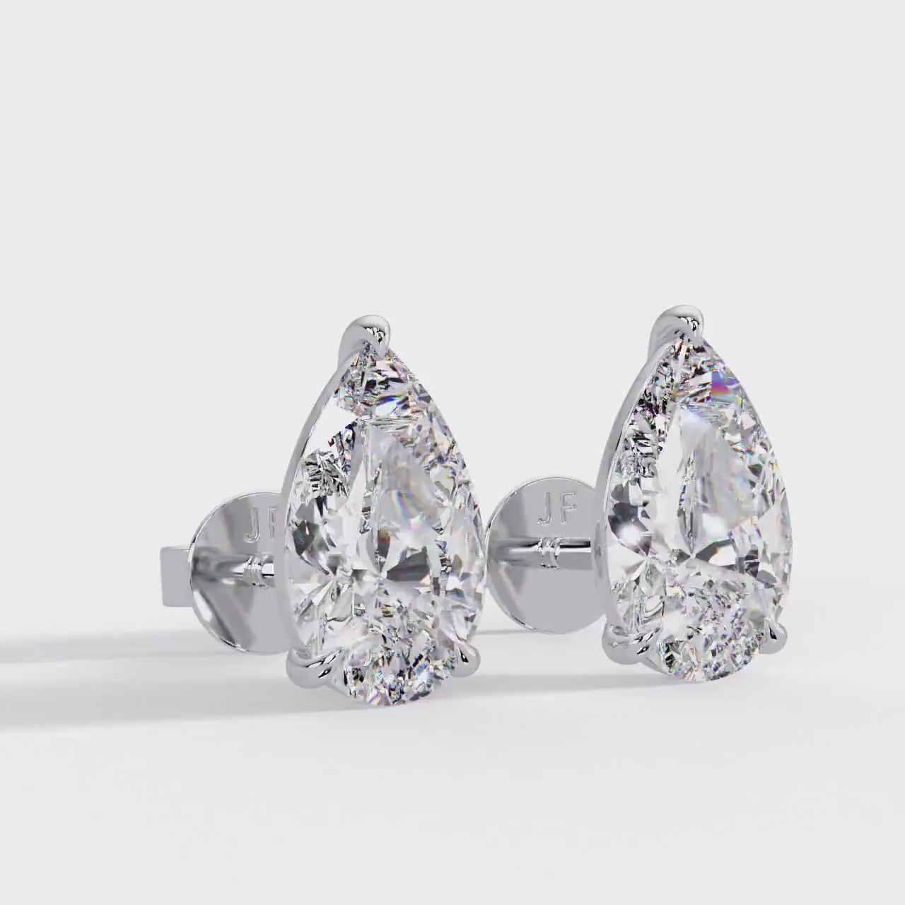 14K Gold Pear Cut Lab Grown Diamond Studs, IGI Certified 1–4 CTW, Claw Prong Diamond Earrings