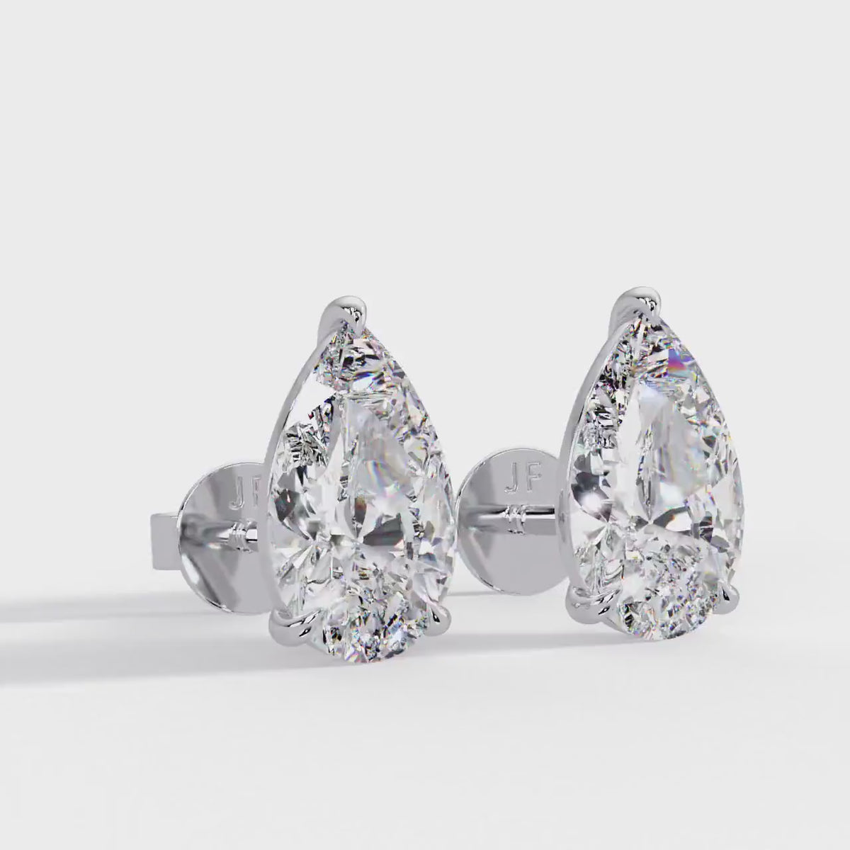 14K Gold Pear Cut Lab Grown Diamond Studs, IGI Certified 1–4 CTW, Claw Prong Diamond Earrings