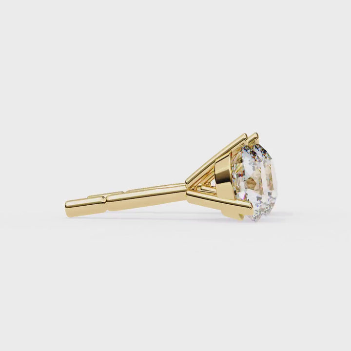 14Kt Gold 1 Ct Lab Grown Diamond Stud Earrings: Martini Setting