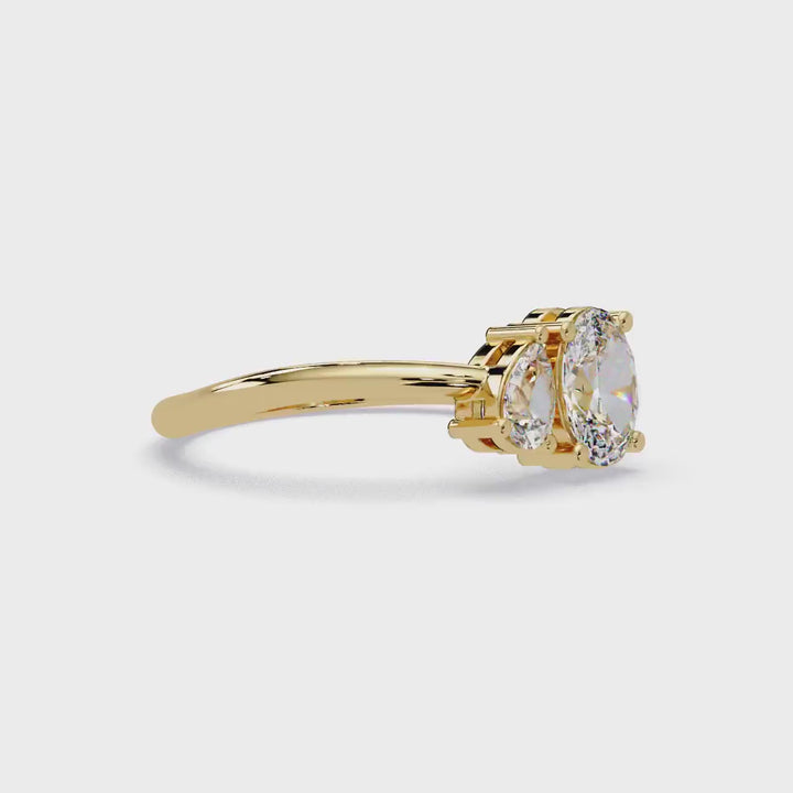 Toi et Moi Ring: 0.6 CTW Lab Diamond Two Stone 14K Gold Ring