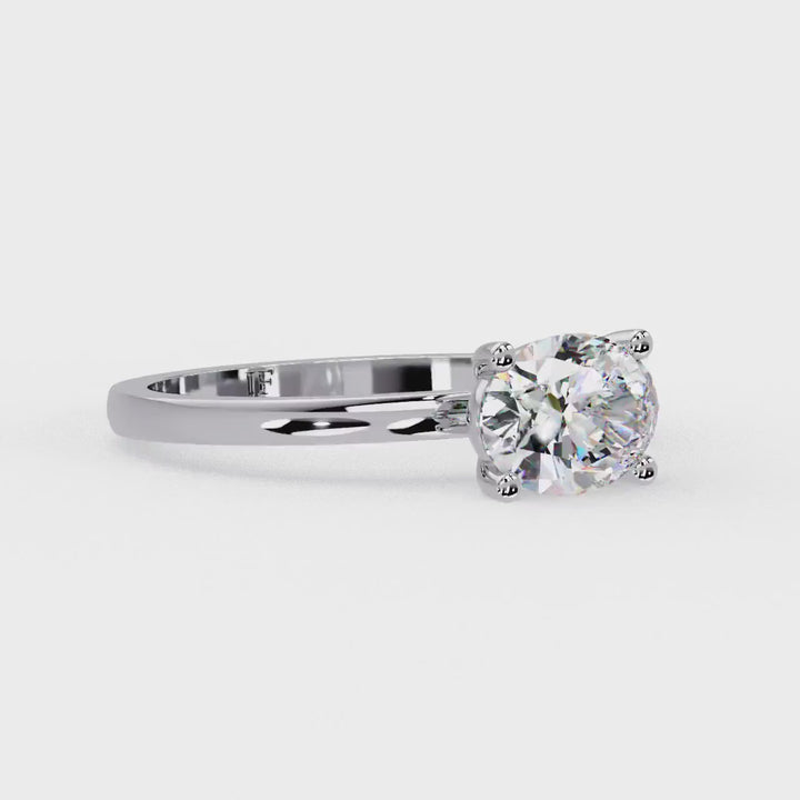 1 CT Oval Lab Grown Diamond Engagement Ring, 14K Solid Gold Solitaire Ring, Oval Diamond Ring, Proposal Ring, VS+ EF Diamond Ring