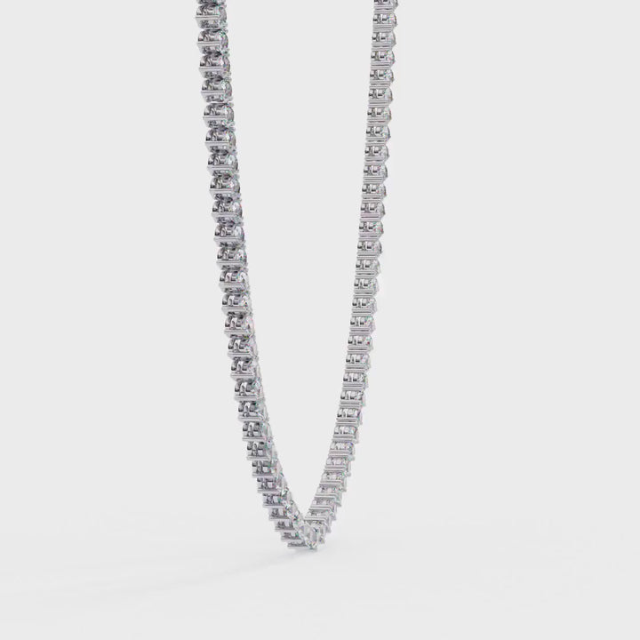 5 Carat Lab Grown Diamond Tennis Necklace: 14K Gold Choker, VS Clarity