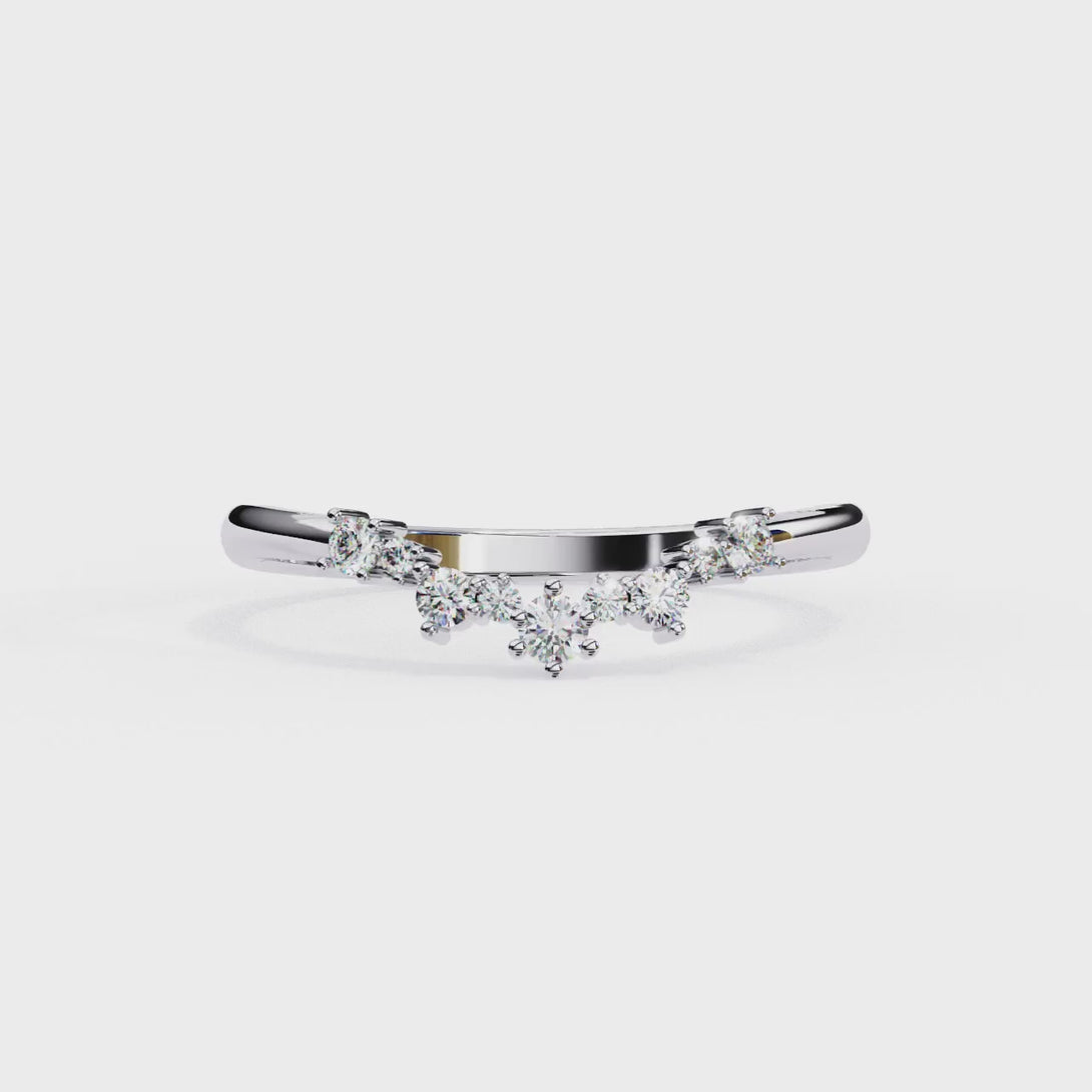 Tiara Natural Diamond Ring | Crown-Inspired | 14K Gold